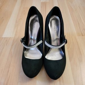 Maurices Black Rhinestone Mary Jane Pumps Size 7.5